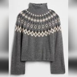 GAP Factory Gray Fair Isle Sweater